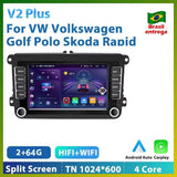 Podofo 2 Din Android 11 Radio Car Multimedia Player Carplay for Vw/Volkswagen/Golf/Polo/Tiguan/Passat/B6/Seat/Leon/Skoda/Octavia
