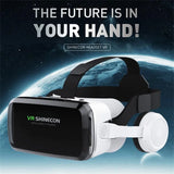 G04EB VR Glasses 3D Virtual Reality Glasses Google Cardboard Box Stereo Mic Headset Helmet for 5.5-7.2" Phone,Support Joystick