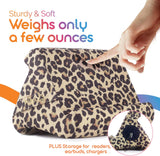 Original Tablet Pillow Stand & Ipad Holder, Gift for Book Lovers & Readers, Multi-Angle Stand with Storage for Lap, Desk & Bed, Compatible with Kindle, Fire, Ipad & Samsung, Def Leopard