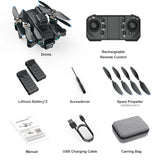Mini Drone for Kids 8-12, CS15 Foldable Drones with HD Camera, Headless Mode, LED Lights, 2 Batteries, Black