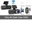 Dash Cam 4K+1080P Dual-Channel Dash Car Camera Recorder with GPS Wifi Car DVR 24H Parking Monitor Black Box