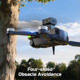 S5S Foldable Drones with Camera for Kids and Adults, Brushless Motor, 2 Batteries, Black