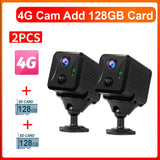 2PCS  5MP Mini Camera 4G/Wifi Security Camera 2400Mah Indoor Home Surveillance Cam PIR Human Motion Auto Tracking Ubox