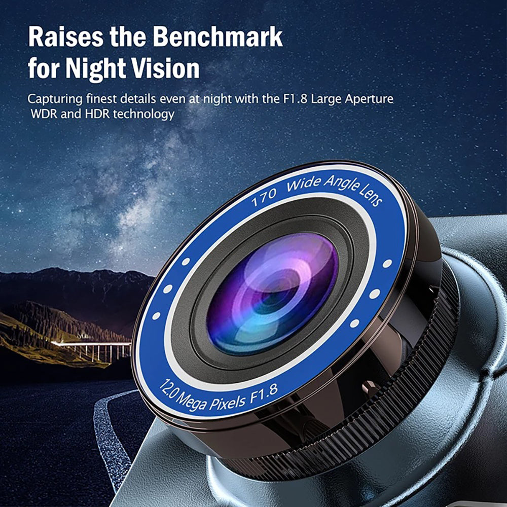 Touch Screen Dash Cam 4" 1080P Dual Lens Car DVR Recorder Front and Rear Camera