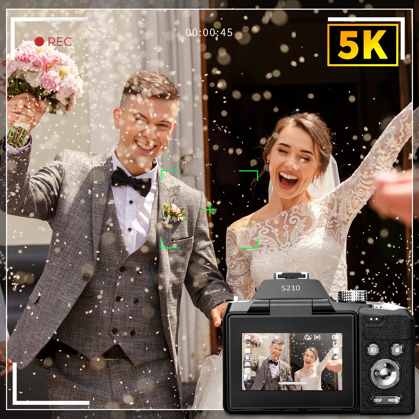 64MP Digital Cameras for Photography, 16X Optical Zoom Camera with Wifi & App Control, Vlogging Camera with 180°Flipable Scr