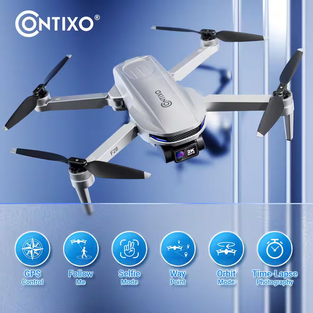 Stratus 2K GPS Drone with Intelligent Flight Modes, 26-Min Flight, Brushless Motors and Carrying Case