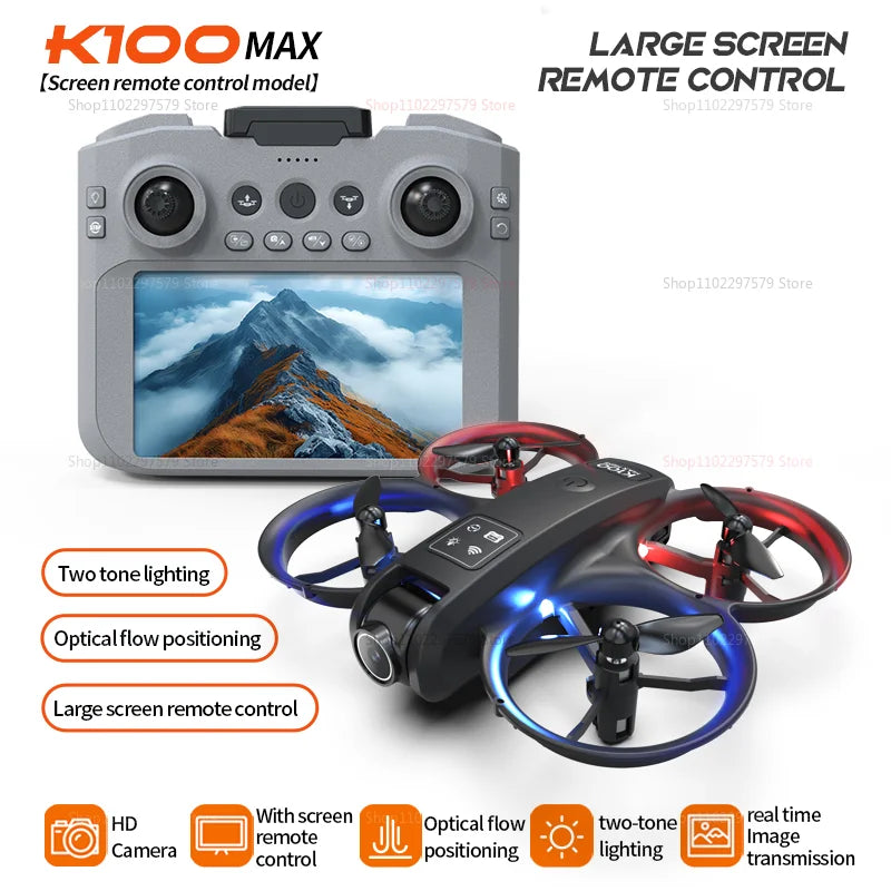 New K100 MAX GPS Drone Toy 8K Camera Large Screen Optical Flow HD Dual Camera Obstacle Avoidance Toy Gift Photography Quadcopter