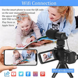 Digital Cameras 4K Professional Camcorder 48MP Camera Wifi Youtube Camera 18X Digital Zoom Camera Digital Webcam for Vlog Video