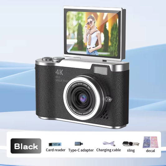 Digital Camera 8X Digital Zoom Vintage Video Recorder 180° Flip Screen Compact Digital Photography Camera for Children Toys