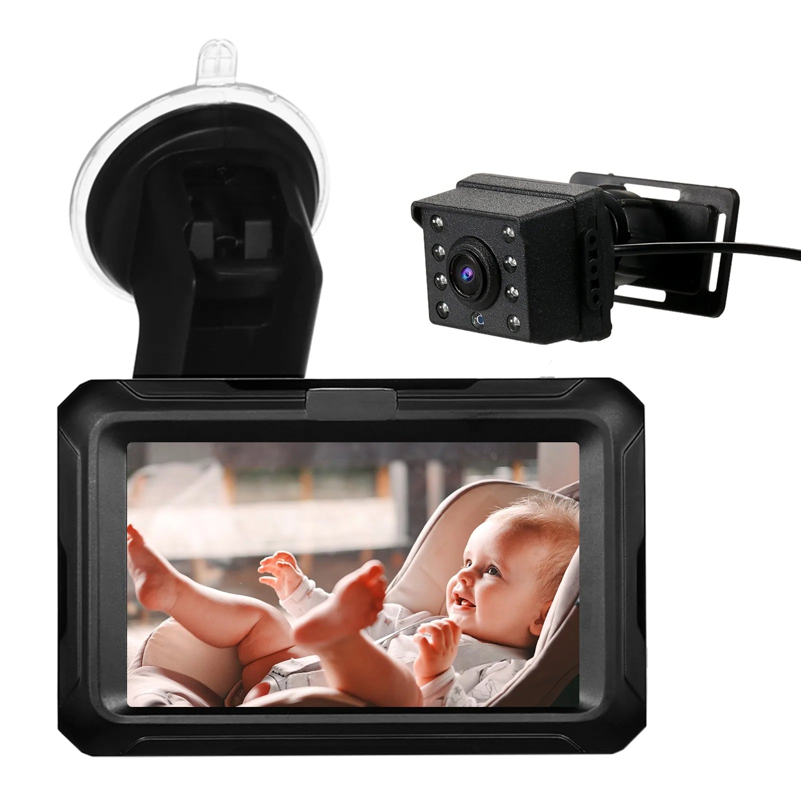 1080P Camera Baby Car Mirror 4.3'' IPS Screen Night Vision Function Baby Car Mirror Monitor with for Infants Kids Pets