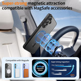 for Samsung Galaxy S24/S25 Case with 2 PCS Screen Protector (Compatible with Magsafe)(Military Grade Drop Protection) Slim Translucent Matte & Anti-Fingerprint Phone Cover for S24/S25,Black