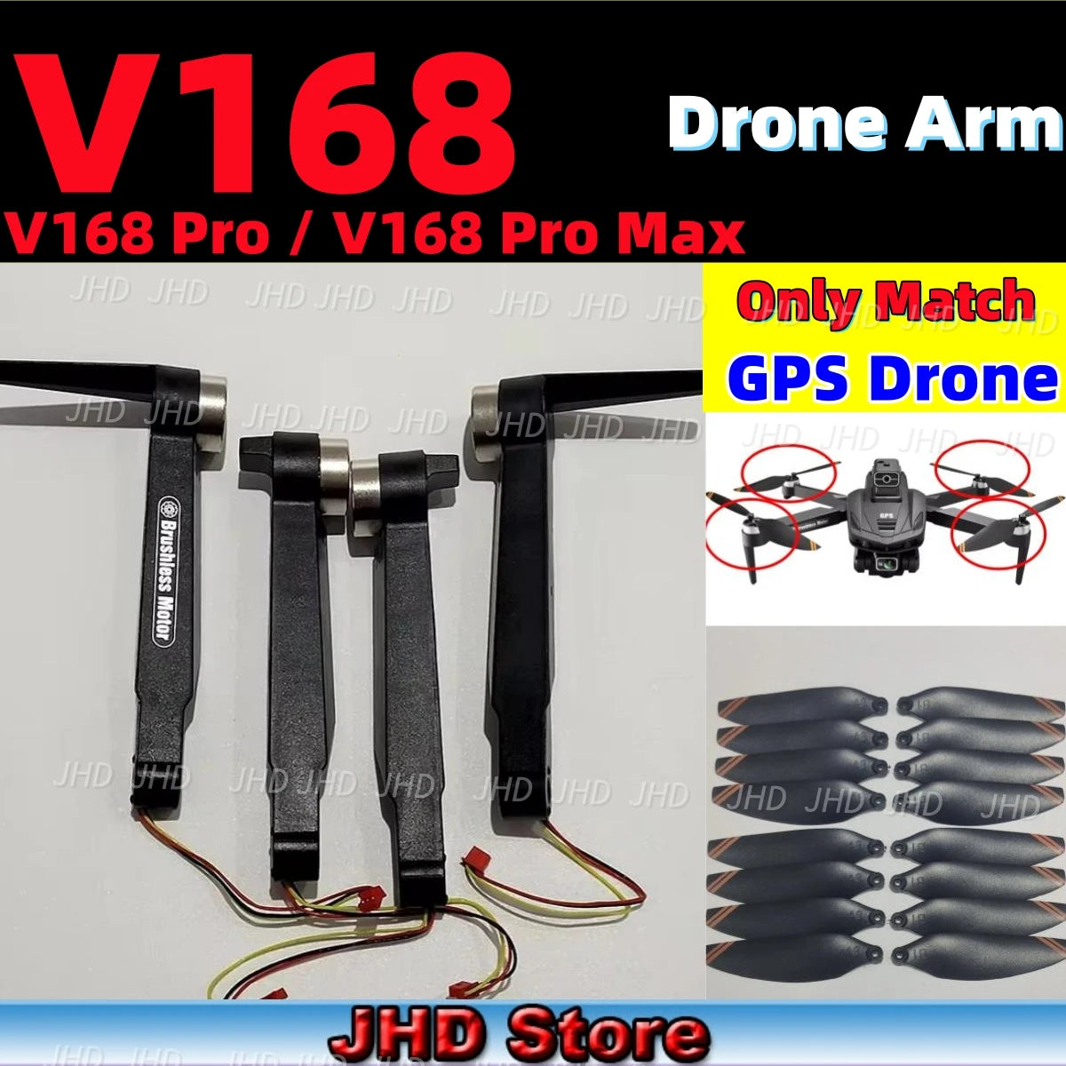 V168 Pro Max Drone Arm with Brushless Engine Original V168 GPS Drone Arms Quadcopter Drone V168 PRO Arms
