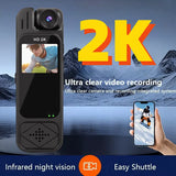 Portable Camera 2K Mini Sports Camera Digital Video Recorder Worn Police Small Bodycam Infrared Night Vision Sports DV Camcorder