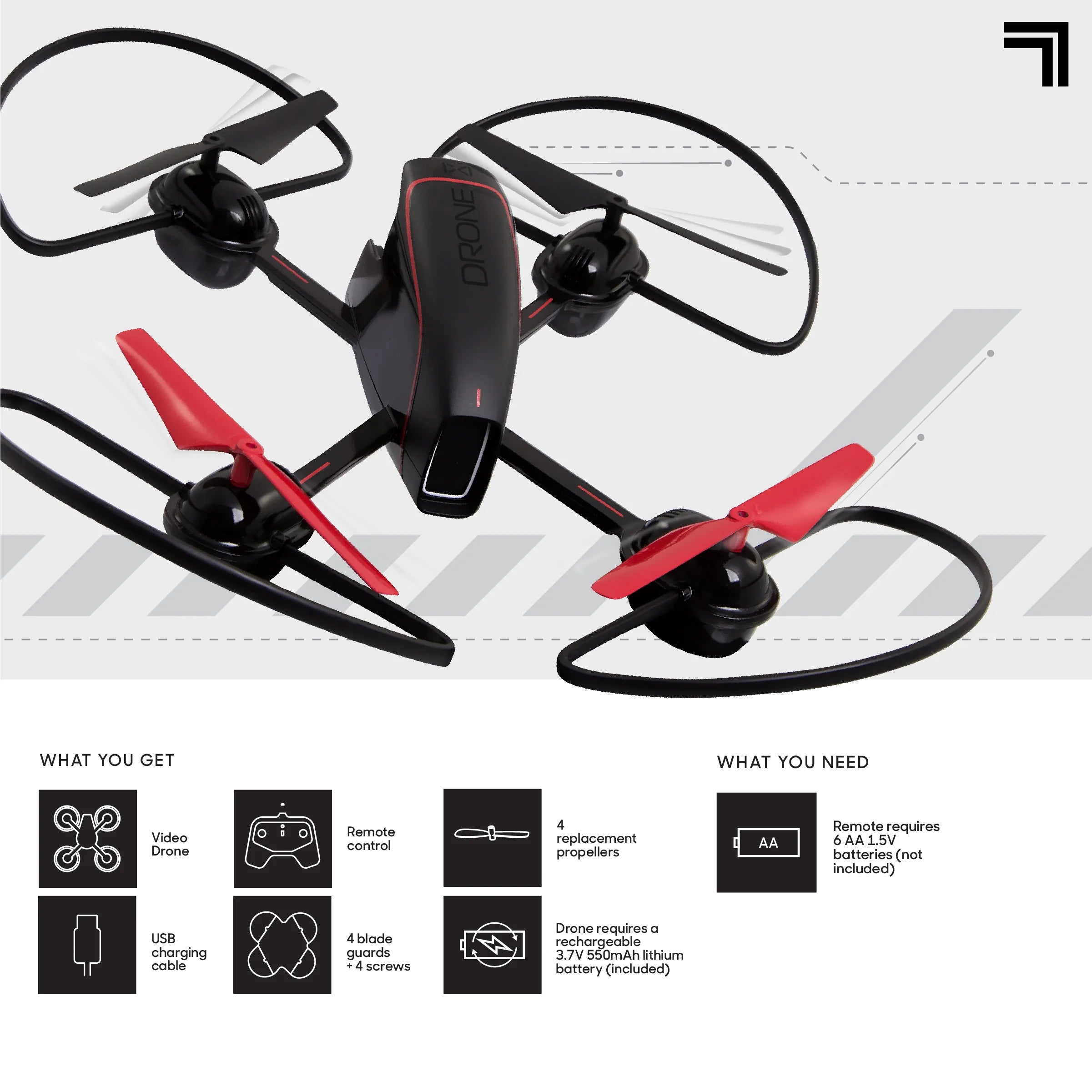 Mach X 10" Drone with Streaming Camera and Auto-Orientation Control