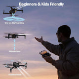Drone with Camera for Adults Beginner Foldable 2.4 Ghz FPV Drone 249G 26-Mins Flight Time Brushless Motor, Orange Finish