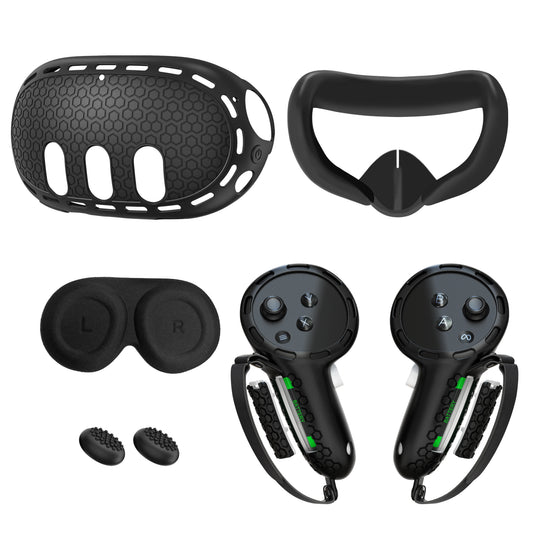 10-In-1 Soft Silicone Controller Case for Meta Quest 3 /3S Headset Grip Protector with Battery Cover for Quest 3/3S Accessories