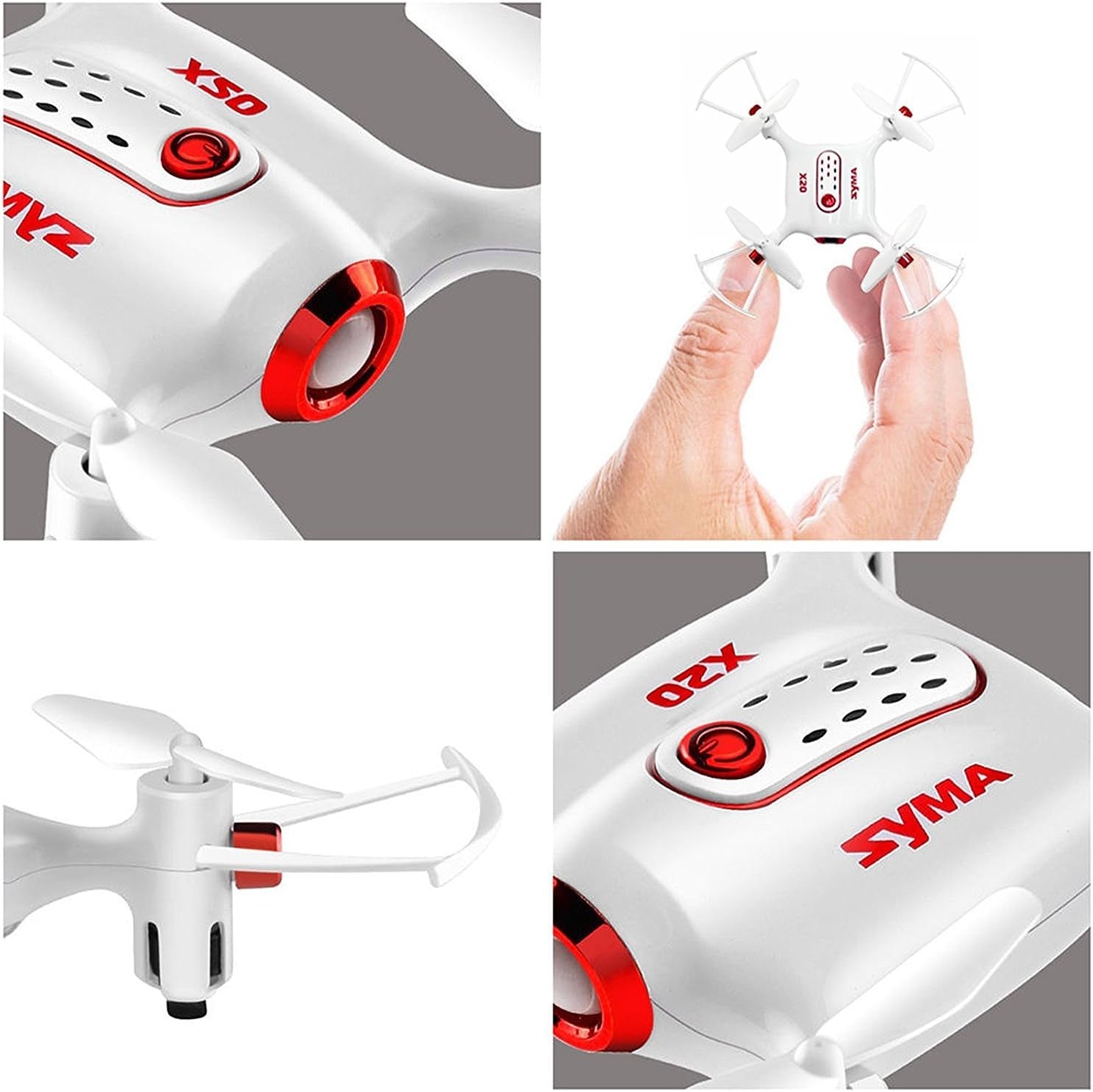 X20 Mini Drone RC Nano Quadcopter with Auto Hovering 3D Flip(White)