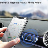 LELEBEAR Universal Magnetic Flex Car Phone Holder, Car Multifunctional Mobile Phone Bracket 360 Degree, Carmount Smartphone Magnet, Mini-Size, Suitable for All Phones from 4-7 Inches(Silver)