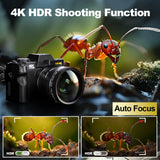 48MP Digital Cameras for Photography with Wifi & App Control,4K Autofocus Vlogging Camera , Anti-Shake, Dual Batteries