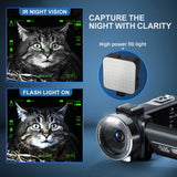 4K Video Camera Camcorder UHD 48MP Wifi IR Night Vision Vlogging Camera for Youtube