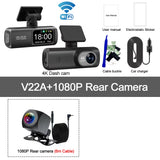 Dash Cam 4K+1080P Dual-Channel Dash Car Camera Recorder with GPS Wifi Car DVR 24H Parking Monitor Black Box