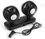 Car Fan Electric Car Fan 2 Speed Dual Head Auto Fan Cooling Air Circulator Auto Air Conditioner Portable Seat Cooling Low Noise Portable Air Cooling (12V/24V)