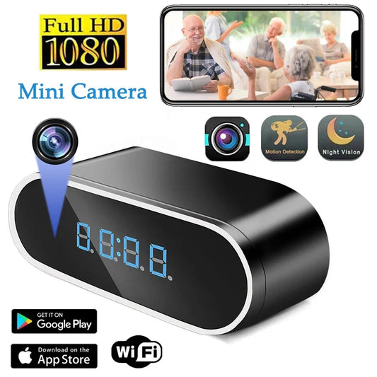 Full HD 1080P Alarm Clock Mini Camera Wireless Wifi Control DVR Camcorder Home Surveillance Monitor Video