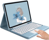 Ipad 10Th Generation 2022 Keyboard Case with Touchpad Cute round Key Color Keyboard Ipad 10 10.9 Inch Detachable Touch Keyboard Slim Smart Cover with Pencil Holder