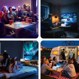 Built in Streaming Smart Projector and Fresnel 85% Alr Screen, Daylight Screen 100% Srgb Support 8K/4K, Home Projector Wifi 6 Bluetooth 5.4