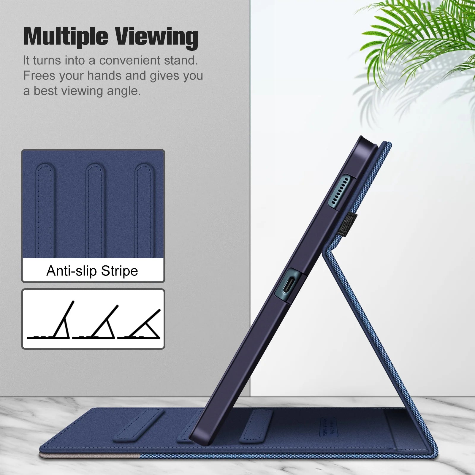 Case for Samsung Galaxy Tab S6 Lite 10.4 Inch 2024/2022/2020 with S Pen Holder, Multi-Angle Viewing Soft TPU Back Cover with Pocket Auto Wake/Sleep,Denim Indigo