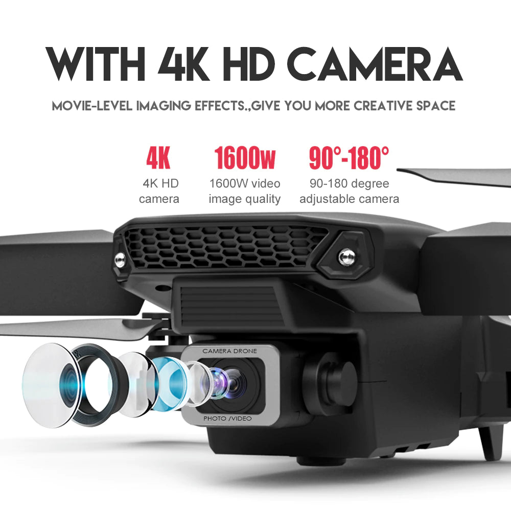 RC Drone with 4K HD Camera Extra Batteries Wifi FPV Foldable Quadcopter New 2024
