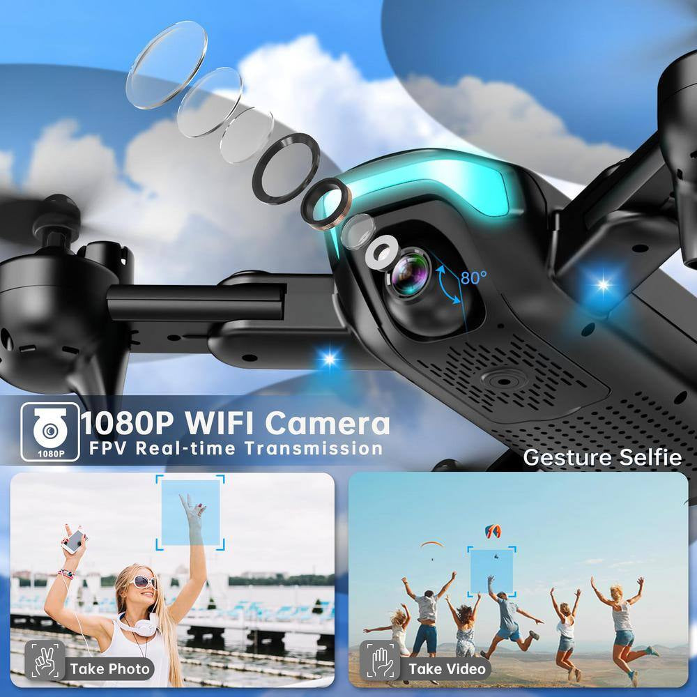 Drone with Camera for Adults Beginner Foldable 2. 4Ghz FPV Drone 249G 26 Mins Flight Time Brushless Motor, Black Finish