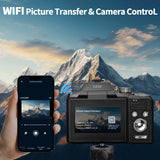 64MP Digital Cameras for Photography, 16X Optical Zoom Camera with Wifi & App Control, Vlogging Camera with 180°Flipable Scr