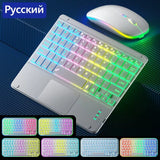 For Ipad Keyboard Tablet Phone Bluetooth Keyboard with Touchpad Rechargeable Backlit Korean Spanish Keyboard for Android/ Window