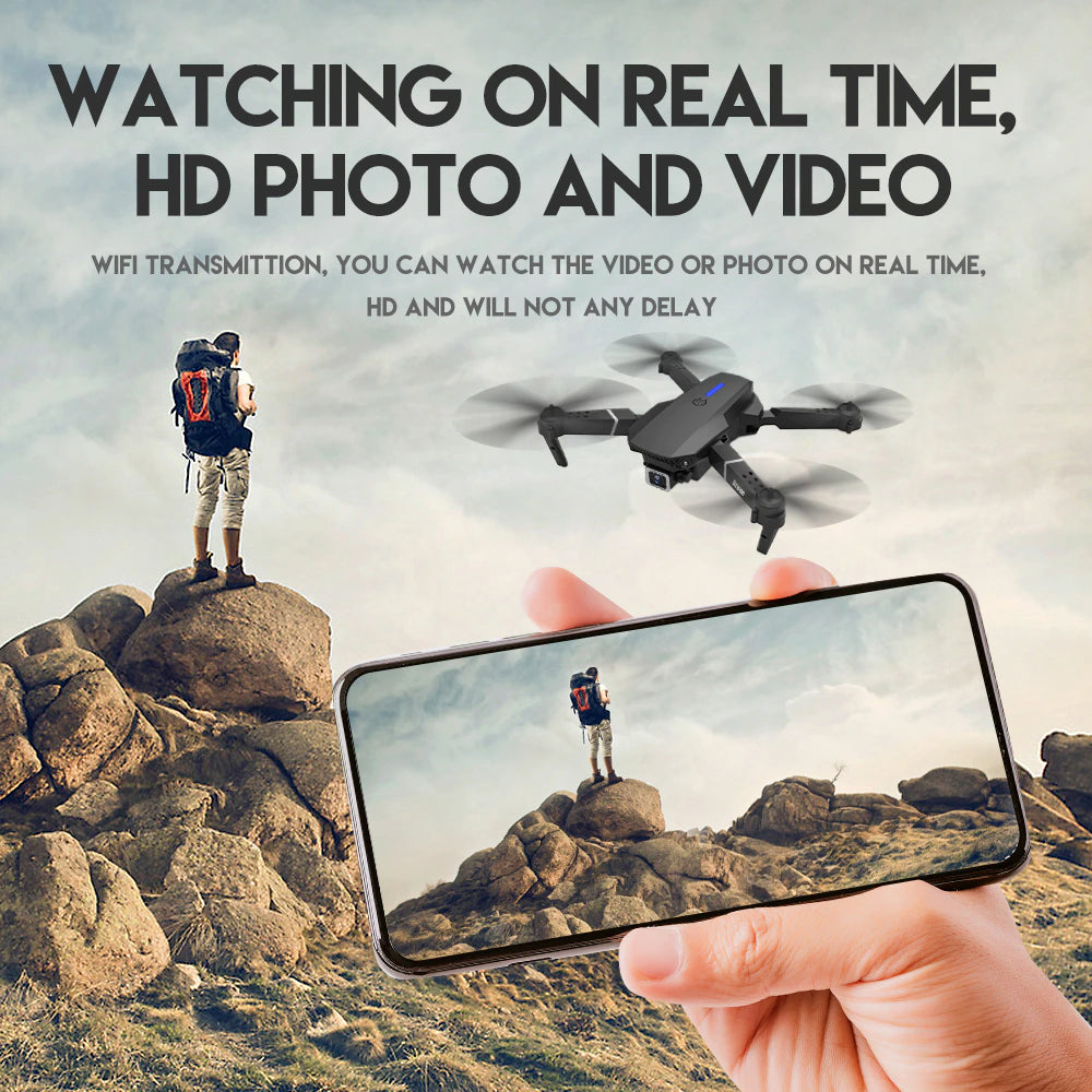 RC Drone with 4K HD Camera Extra Batteries Wifi FPV Foldable Quadcopter New 2024