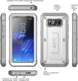 Unicorn Beetle Pro Series Case Designed for Samsung Galaxy S8 Active 2017 Release，Full-Body Rugged Holster Case with Built-In Screen Protector (White/Gray)