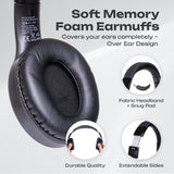 Bluetooth Over-Ear Headphones, Passive Noise Cancelling, 70Hrs Playtime, Foldable, Hi-Fi Deep Bass, Black