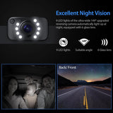 Backup Wired Camera 7'' 1080P Front & Rear View Monitor Back up Camera for Car or Truck IP69 Waterproof Night Vision DIY Grid Lines AY7 Wired Camera