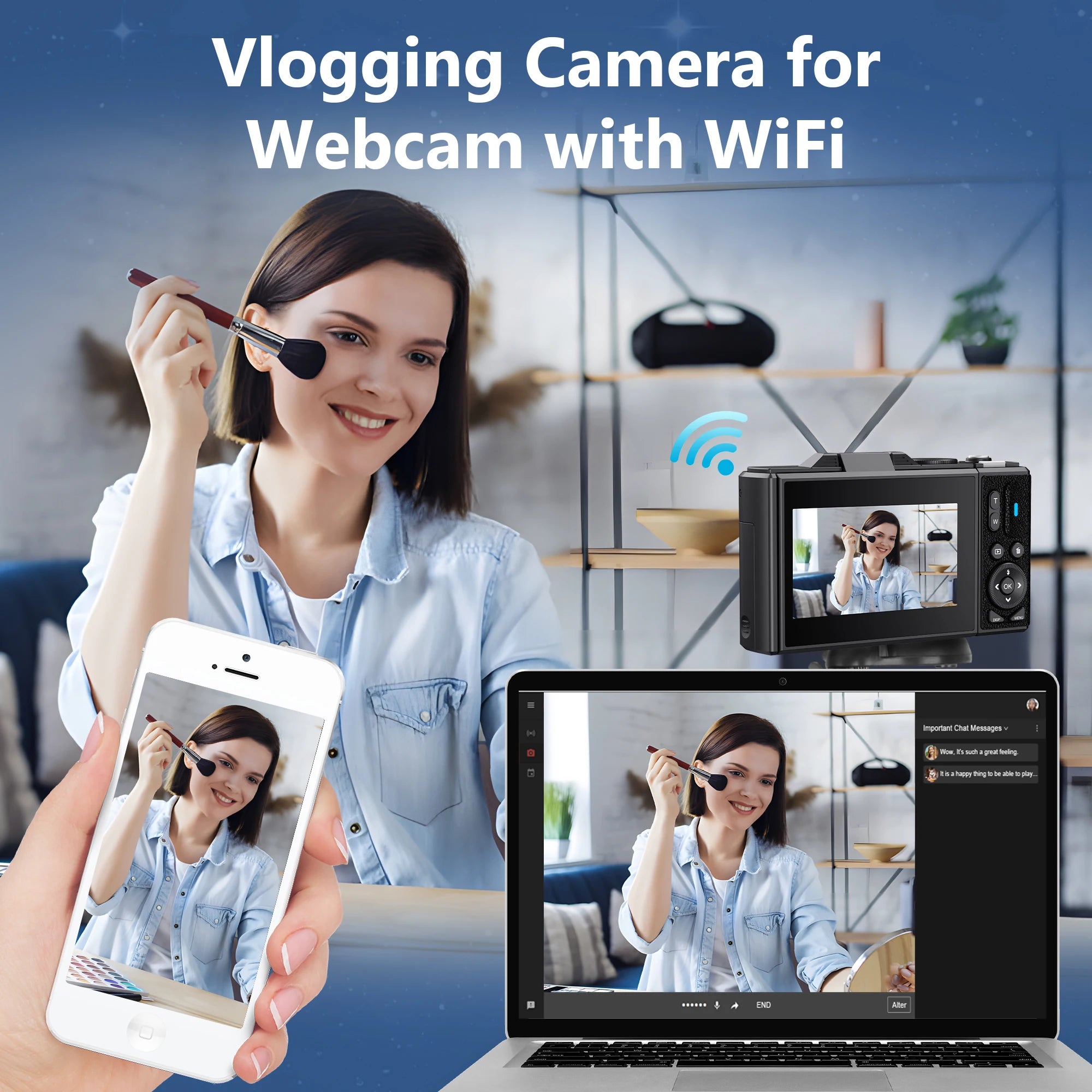 64MP Digital Camera for Photography 4K Video Vlogging Camcorder Youtube Webcam Cameras 18X Digital Zoom Camera 3" Flip Screen