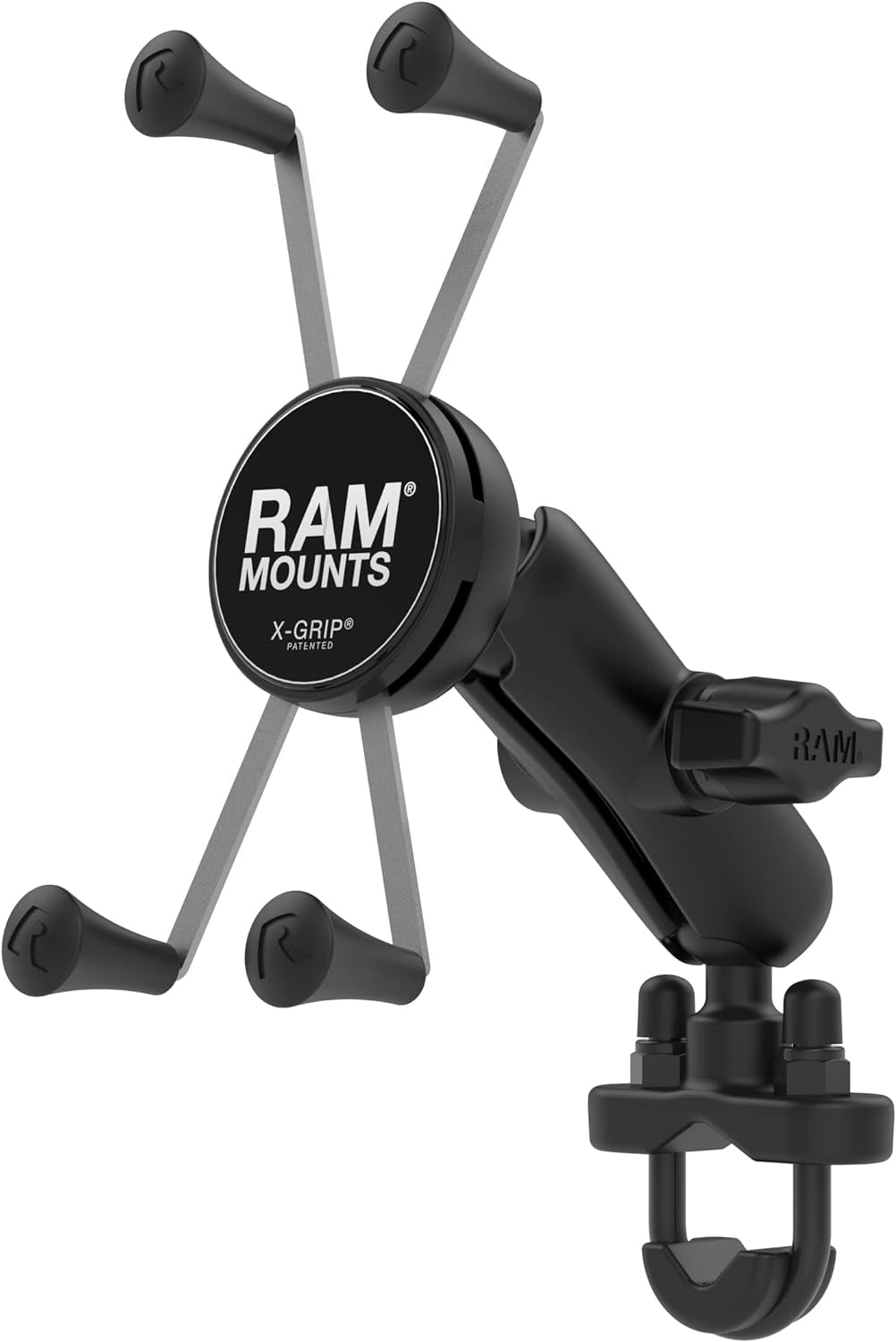 X-Grip Large Motorcycle Phone Mount with Handlebar U-Bolt Base, Medium Arm, Universal Bike & ATV Smartphone Holder RAM-B-149Z-UN10U