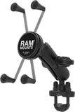 X-Grip Large Motorcycle Phone Mount with Handlebar U-Bolt Base, Medium Arm, Universal Bike & ATV Smartphone Holder RAM-B-149Z-UN10U