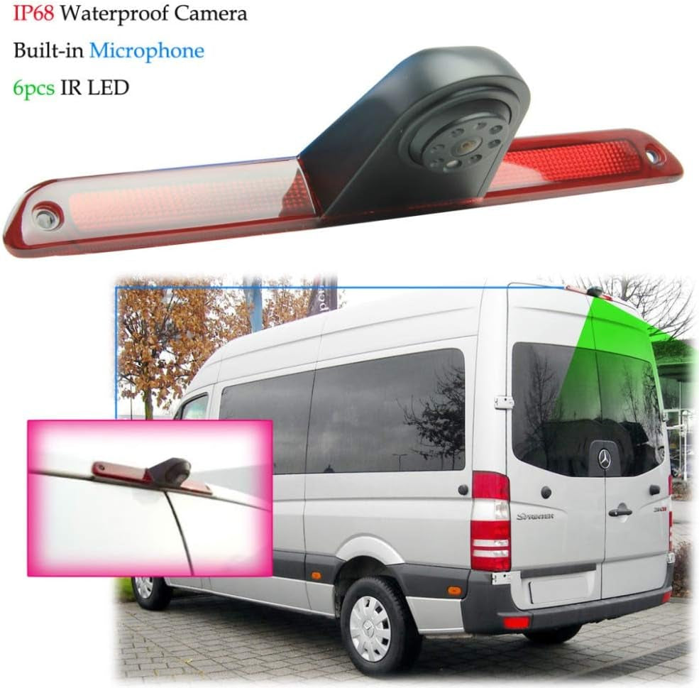 Brake Light Backup Camera Compatible with Dodge Benz Sprinter W906 /V W Crafter Vans (With Monitor)
