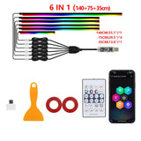 10/6/4/2/1 in 1 Car Full RGB LED Ambient Rainbow Light Strip/ USB Dream Symphon Music Atmosphere Lamp with App Remote Control