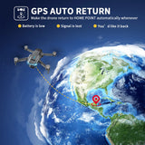 GPS Drone F194 with Camera for Adults 4K ,  Foldable Drone for Beginners with Auto Return Home, Optical Flow Positioning, Follow Me, Brushless Motor, 2 Batteries