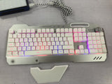 Ergonomicwired Gaming Keyboard with RGB Backlight Phone Holder