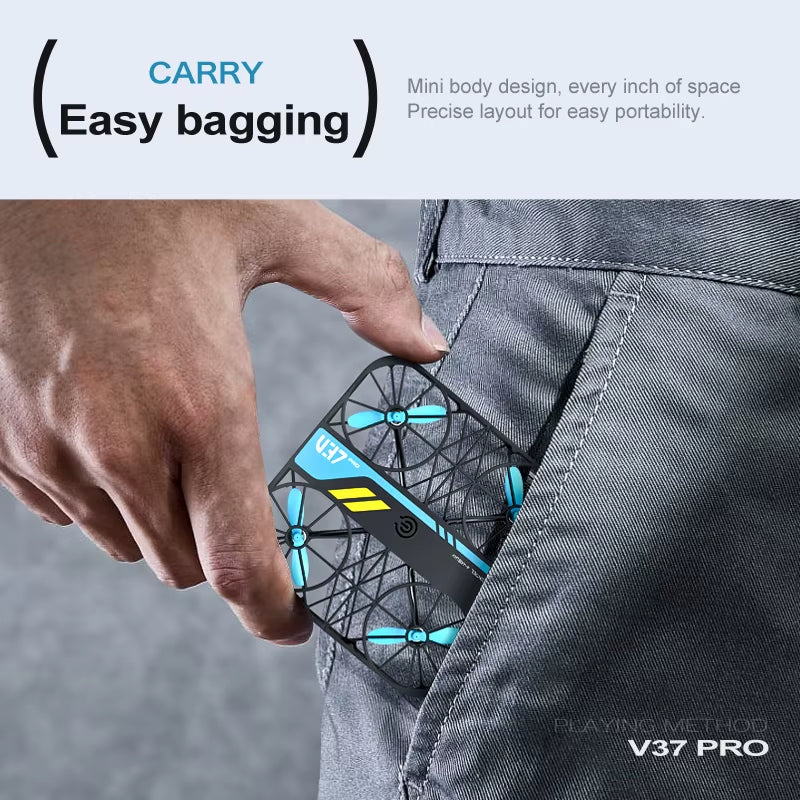 V37 Pro Mini Drone with Camera 4K HD Wifi FPV Drone Pocket Remote Control Helicopter Quadcopter Christmas Gift for Kids