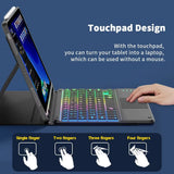 For Ipad Keyboard Tablet Phone Bluetooth Keyboard with Touchpad Rechargeable Backlit Korean Spanish Keyboard for Android/ Window