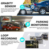 Touch Screen Dash Cam 4" 1080P Dual Lens Car DVR Recorder Front and Rear Camera