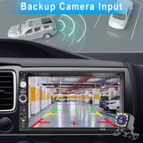 7 in Double Din Car Stereo Radio with Mirrolink Bluetooth Backup Camera