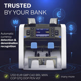 Money Counter Machine – Cash Counting & Mixed Denomination Bill Counter, Portable Currency Detector, Counterfeit Bank Scanner, Dollar Sorter for Commercial, 1100 N/M, UV/MG/MT/IR/2×CIS